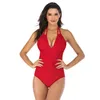 Kvinnor High Neck One Piece Swimsuit Tummy Control Slimming Baddräkt för kvinnor Paded Athletic Training Bathing Suit