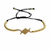 Charm-Armbänder Anil Arjandas Eagle-Armband Micro Pave CZ Claw 3 mm Kupferperlen Briaded Makramee-Schmuck