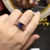 Rings de cluster kjjeaxcmy jóias requintadas finas 925 Sterling Silver Inclaid Nural Gem Blue Topázio Men Boy Ring Support Detecção