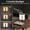 Musky DY28S Night Light Bluetoothスピーカー目覚まし時計、ホワイトノイズ付きサウンドマシン、タッチセンサーベッドサイドランプ、調光式温かい白色光、48 RGB色の変化、