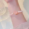 Bracelete de bracelete de contas de cordas de calcedônia natural