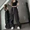 Мужские брюки Foufurieux черная повседневная прямая трубка грузоподъемность женщин с высокой талией Универсальная уличная корейская желтая брюк