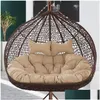 Cushion/Decorative Pillow Hanging Basket Chair Cushion Thickening Double Swing Cloth Mat Indoor Outdoor Household Garden Back Drop D Dh1Bj