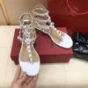 Varumärke Summer Designer Women's Sandals High Heels Party Fashion Hitets Women's Sexy Shoes Beach Slippers Double Straps 34-41