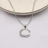 10 Styles De Luxe Incrusté Cristal Pendentif Colliers Célèbre Femmes Fille Marque Double Lettre Designer Collier Haut De Gamme Claviculaire Chaîne Femmes Bijoux De Mariage Cadeau