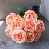 Decorative Flowers Artificial Silk Rose Peony Bouquets Wedding Bridal Hand Holding Flower Home Living Room El Desktop Blue Fake Flowersdecor