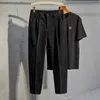 Broek winter dikke set casual rechte rok Koreaans klassiek modebedrijf wol stof bruin zwart formele heren p230529