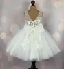 Mädchen Kleider Elfenbein Baby Mädchen Kleid für Taufe Taufe 1. Geburtstag Kleinkind Applikation Tüll Party Abschlussball Mädchen