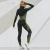 Traje de yoga Mujeres sin costura Conjuntos de yoga Deporte femenino Trajes de gimnasia Ropa para correr Mujeres Fitness Deporte Gimnasio Conjunto Mujeres Ropa de yoga de manga larga 230526