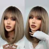 26 inch bangs gradient gray long straight hair chemical fiber high-temperature silk wigs and many styles to choose from supporting customization