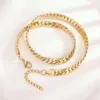 Brincos de colar Set Men feminino Dubai Dourado Color de aço inoxidável Bracelete de aço Hiphop Curb Jóias de atacado de cadeia grossa cubana