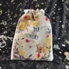 Storage Bags Birthday Gift Easter Goodies Treat Favor Presents Delicate Cartoon Print Drawstring Bag Candy B03E