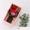 Decorative Flowers Wreaths Valentine Day Soap Flower Gift Box Simation Rose Bouquet Mother Wedding Birthday Decor Drop Delivery Ho Dh95D