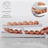 Bouteilles de stockage Porte-œufs à roulettes automatique Rack Réfrigérateur Boîte Conteneur Cuisine Réfrigérateur Distributeur Organisateur