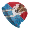 Berets uroczy jack russell terrier czapka unisex zima ciepła maska ​​femme czapki dzianin