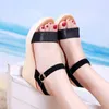 Sandals Small Size 32-43 Color Block Bling Thick Sole Platform Women Summer 2023 High Heels Wedges Shoes For Office Beach