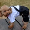Vestido de vestuário de roupas de cachorro Camisa de terno de casamento para cães pequenos Bowtie Tuxedo Roupe