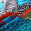 Sarongs POBING Manual Hand Rolled Twill Silk Scarf Women Forest Zebra Square Scarves Echarpes Foulard Femme Wrap Lady Bandana Hijab 90CM 230526