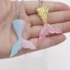 Gradual Mermaid Necklace Creative Fish Tail Pendant Necklace Cute Children's Gift Fashion Accessories