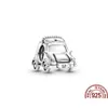 Charms 925 Sterling Sier Pink Car Travel Bag Beads Cuffie Cherry Ciondola Charm Fit Original Pandora Bracciale Gioielli Regalo Drop De Dhv5F