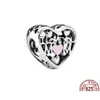 Charms 925 Sterling Sier Love You Mom Double Heart Split Dangle Charm Beads Fit Original Pandora Bracelet Diy Women Jewelry Gift Dro Dhbnx