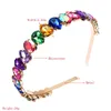 Other New Korean Color Rhinestone Headband for Women Thin Edge Metal French Hairband Trend Girl Headwear Braids Hair Accessories