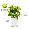 Decorative Flowers Mini Potted Plant Simulation Artificial Kumquat Tree Fake Plants Plastic Decorate Home Decoration Pots