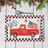 Table Mats Independence Day Placemat Check Plaid American Flag Gnome Patriotic Mat M6CE