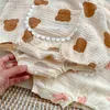 Barboteuses Nouveau Dans Nouveau-né Princesse D'été Sling Imprimer 3D Ours Poupée Outwear Infant Enfants Pur Coton Combinaisons Toddler Bébés Filles Bodys T230529