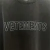 Męskie dresy umyte Vetements Edition T Shirt Men Men Tags Cotton Tee Prosty klasyczny VTM krótkie rękawie 230529