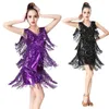 Bühnenkleidung Damen Damen Pailletten Glänzendes Latein-Tanzkleid Sparkle Bodycone Rumba Glitzer Salsa Tango Gesellschaftstanz Tanzbekleidung Kostüm