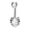 Corazón de cristal Ombligo Anillos Ombligo Piercing Barra de acero inoxidable Ombligo Vientre Stud Barbell para mujer Joyería del cuerpo