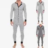 Mäns sömnkläder män underkläder pajama mager randig jumpsuit långärmad o nackknappar romper sömnkläder övergripande grossist onesies- pajamas set 230612