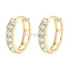 Stud IOGOU D Color 22mm Moissanite Hoop Earring for Women Men 14K Yellow Gold Color Earring Fine Jewelry Christmas Valentine Gift J230529