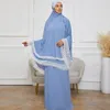 Ubranie etniczne moda muzułmańska Dubaj Arab Arab Ramadan modlitwa dwuczęściowa abaya hiżab długa sukienka koronkowa francuska włoska islamska