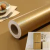 Autocollants de fenêtre effet métal brossé or réfrigérateur meubles rénovation papier peint étanche décoration Film amovible PVC décor à la maison