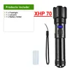 مشاعل يدوي مشاعل 12000Lumens Super XHP70 LED Torch High Power 18650 USB مصباح فلاش تكتيكي قابل للشحن