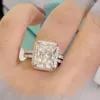 Bagues de cluster 925 Sterling Silver Emerald Cut Créé Moissanite Gemstone Wedding Engagement 5 S Diamonds Ring Fine Jewelry Gifts