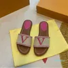 Designer weef slippers retro borduurwerk zomer luxe slippers dames vrije tijd plat bodem sandaal indoor buiten comfortabel