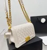 2023 Designer Messenger Handbag Classic Double Lambskin Flap Bags Lady Shoulder Gold Chain Bag Purse Leather Fashion bags Pochette Women Luxury Handbags billfold