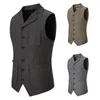 Hommes gilets hommes laine gilet hommes costume homme sans manches veste manteau hiver automne 2023 col rabattu mâle sans manches