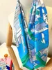 Саронс дизайнер бренд роскошные женщины процветающие городские архитектура дамы твилл -квадратная шарф -шарф турбан Шол богемный пляжный полотенце 230526