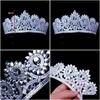 Hair Clips Barrettes Ymor Luxury Bridal Accessories Ladies Wedding Tiaras And Crowns Stage Awards Round Queen Crown Retro Mens 130 Dhvkc