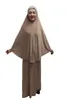 Ubranie etniczne kobiety 2 -częściowa sukienka Muzułmańska modlitwa Khimar Abaya Overhead Hidżab spódnica Pełna okładka Islam Bliski Wschód kult Kaftan