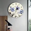 Horloges murales rustique Vintage bleu fleur libellule papillon horloge Design moderne salon décoration cuisine silencieux décor à la maison