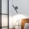 Lampy wiszące proste projektowanie ukośne linie linii karty Kreatywny sypialnia nocna małe zawieszenie światło Lampa studiująca salon