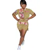 Designer femmes survêtements été deux pièces ensemble bouton imprimer tenues personnalisées mode short à manches courtes costume de baseball