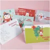 Diğer Festival Parti Malzemeleri 24 PC/Lot Noel Kartları Seti Xmas Santa Bell Elk Sowman Karikatür Kartpostalları DIY Yıl Tebrik Hediyesi Dr DH9GC