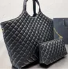 2023Maxi oversized shopping Tote bag designer handbags 2 size attaches mini Wallet quilted lambskin womens travel satchel Shoulder purse shopper bags Black