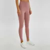 2024 Lu Lu Naked Material Hot Femmes Pantalons de yoga Couleur unie Sports Gym Wear Leggings Taille haute élastique Fitness Lady Collants d'entraînement
